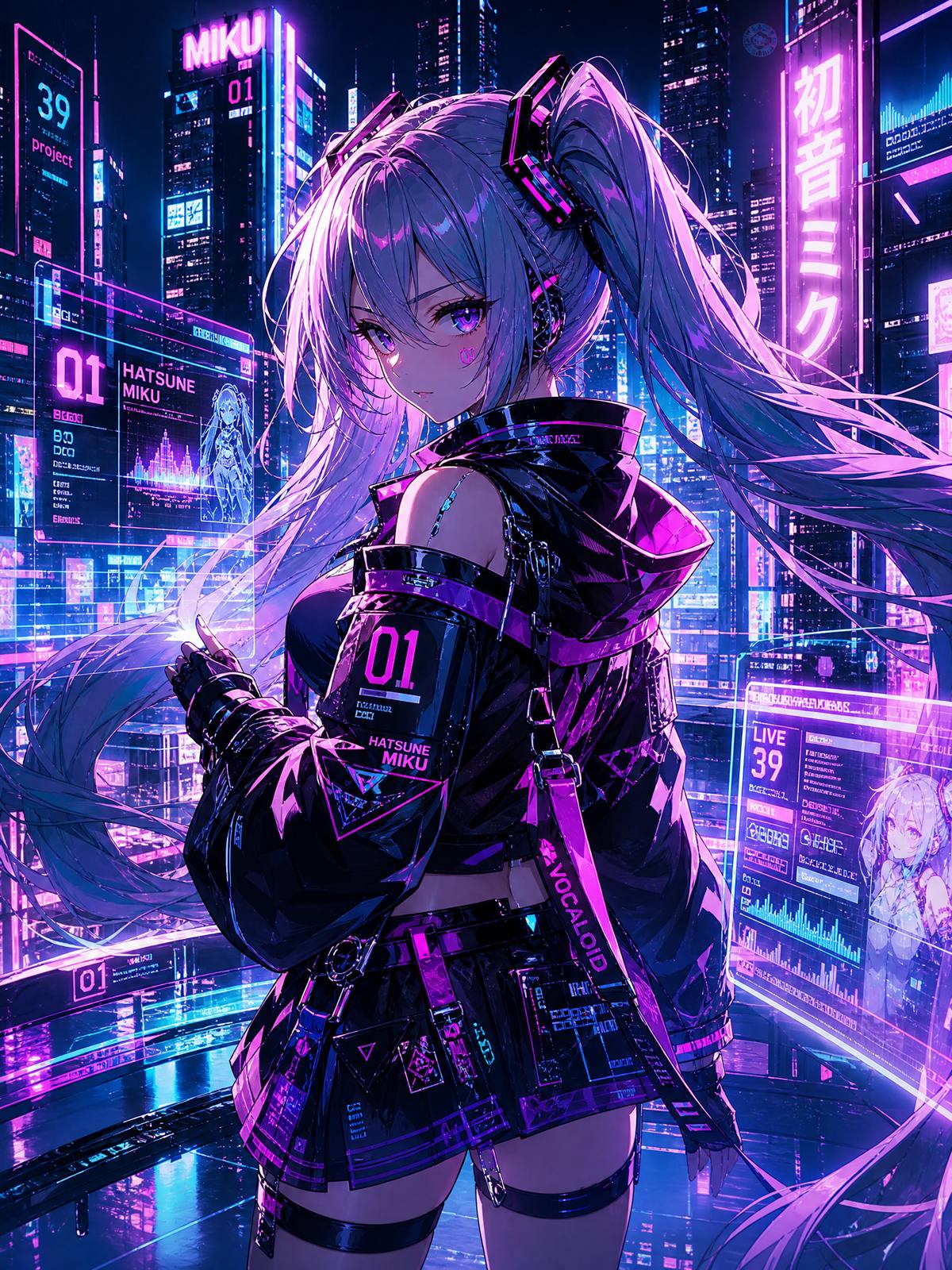 抖音风AI动漫-赛博少女